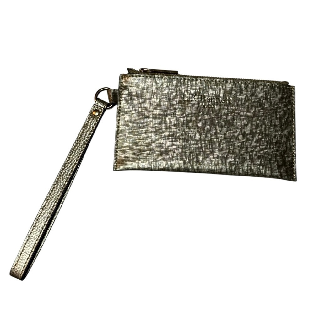 L K Bennett Metallic Leather Coin Purse Wristlet